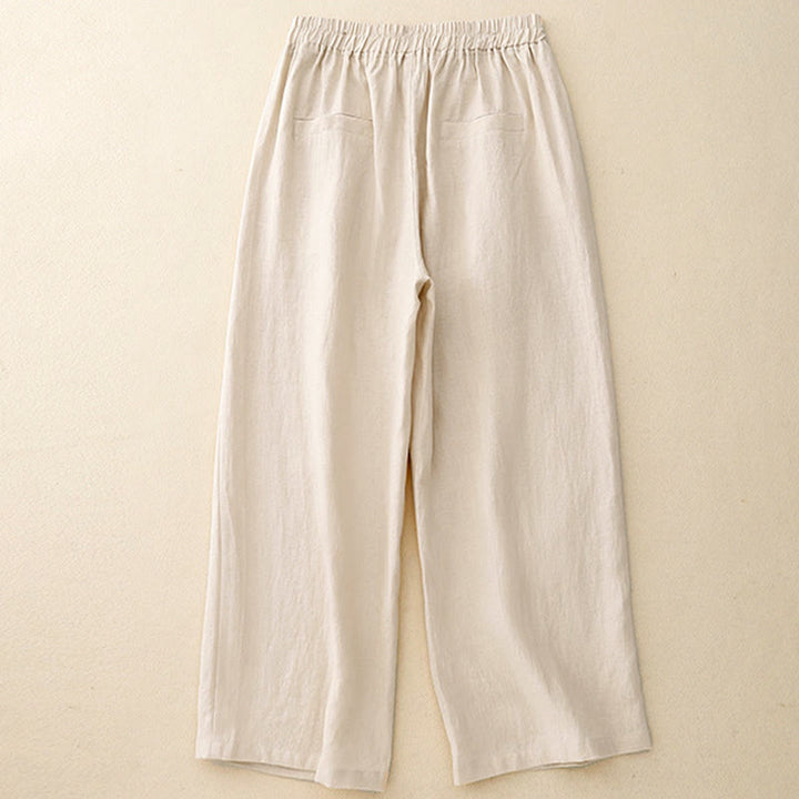 Pantaloni da donna Buddha Stones, semplici e primaverili, in cotone, lunghezza 7-8, con tasche - image 12