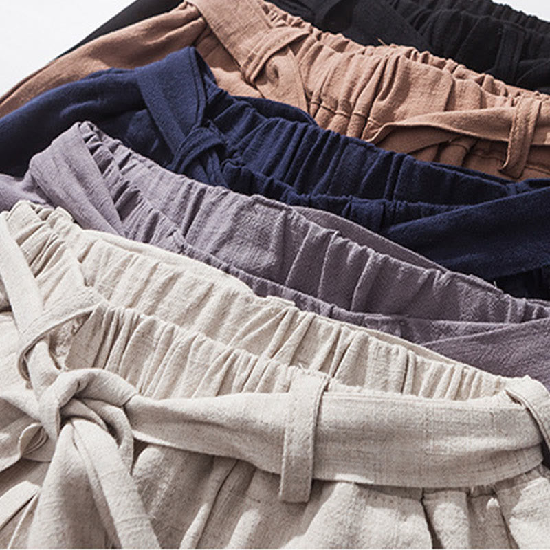 Pantaloni harem da uomo in cotone con tasche, modello Buddha Stones Commute, tinta unita e design semplice - image 12