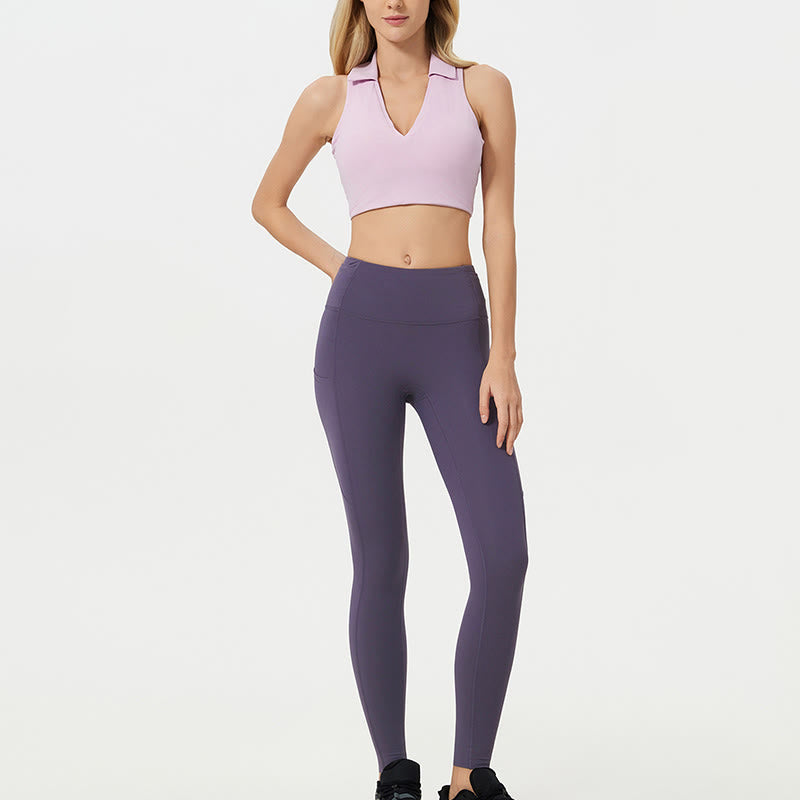 Leggings sportivi da fitness a vita alta, tinta unita, con motivo Buddha Stone, pantaloni da yoga da donna - image 27