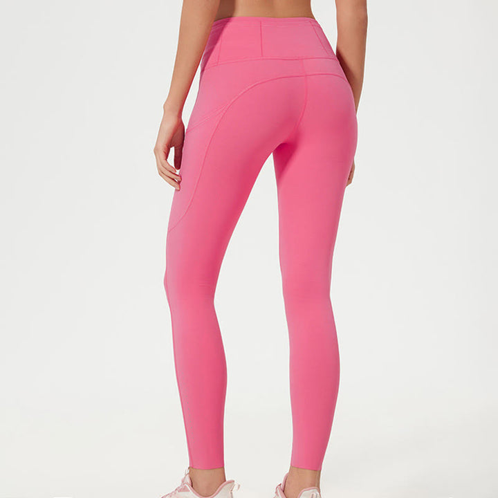 Leggings sportivi da fitness a vita alta, tinta unita, con motivo Buddha Stone, pantaloni da yoga da donna - image 22