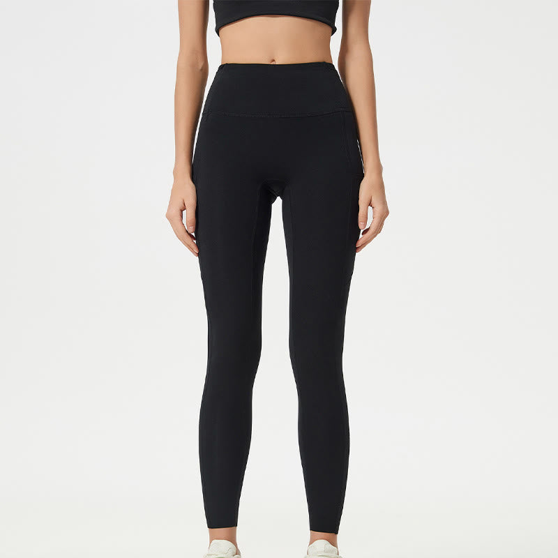 Leggings sportivi da fitness a vita alta, tinta unita, con motivo Buddha Stone, pantaloni da yoga da donna - Nero - US14, UK/AU18, EU46 (2XL) - image 16