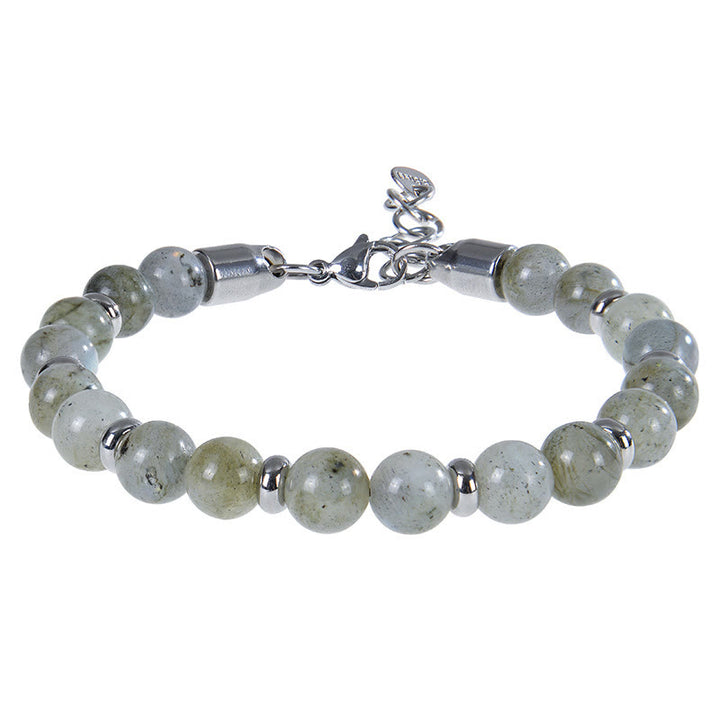 Braccialetto di protezione con perline di pietra naturale di occhio di tigre Buddha Stones - Pietra di luna (circonferenza del polso: 17-20 cm) - image 6