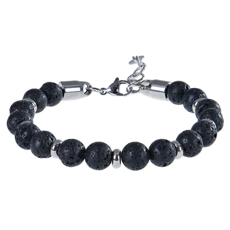 Braccialetto di protezione con perline di pietra naturale di occhio di tigre Buddha Stones - Roccia lavica (circonferenza del polso: 17-20 cm) - image 11