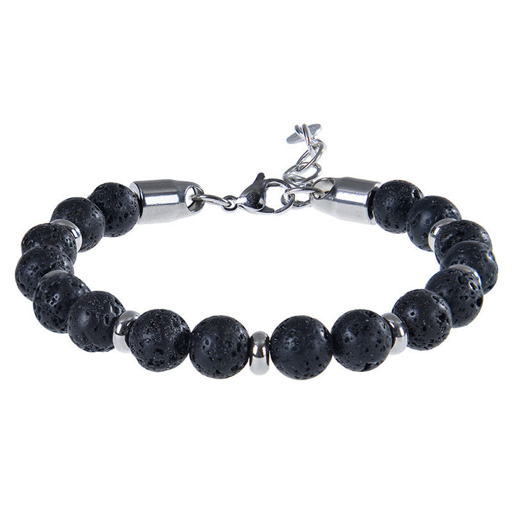 Braccialetto di protezione con perline di pietra naturale di occhio di tigre Buddha Stones - Roccia lavica (circonferenza del polso: 17-20 cm) - image 11