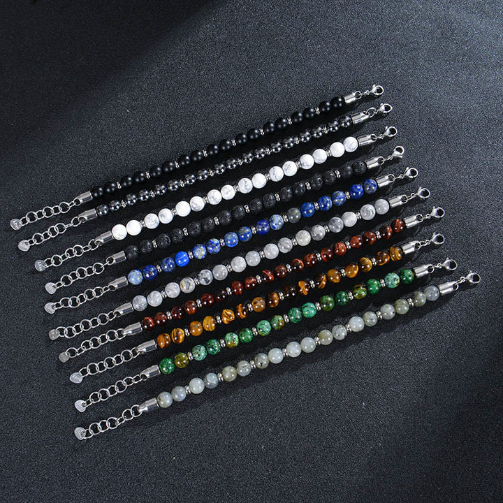 Braccialetto di protezione con perline di pietra naturale di occhio di tigre Buddha Stones - image 25