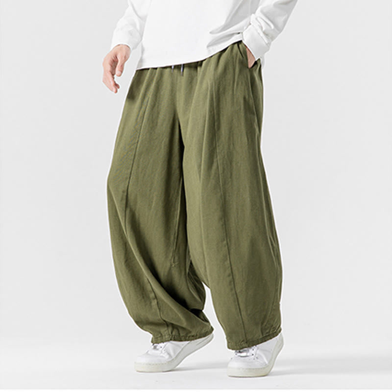 Pantaloni da uomo in cotone a gamba larga con tasche e coulisse, modello invernale Buddha Stones - image 22