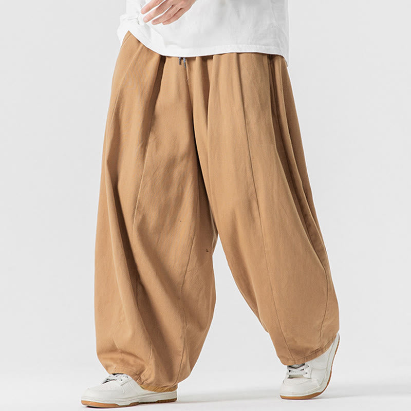 Pantaloni da uomo in cotone a gamba larga con tasche e coulisse, modello invernale Buddha Stones - image 15