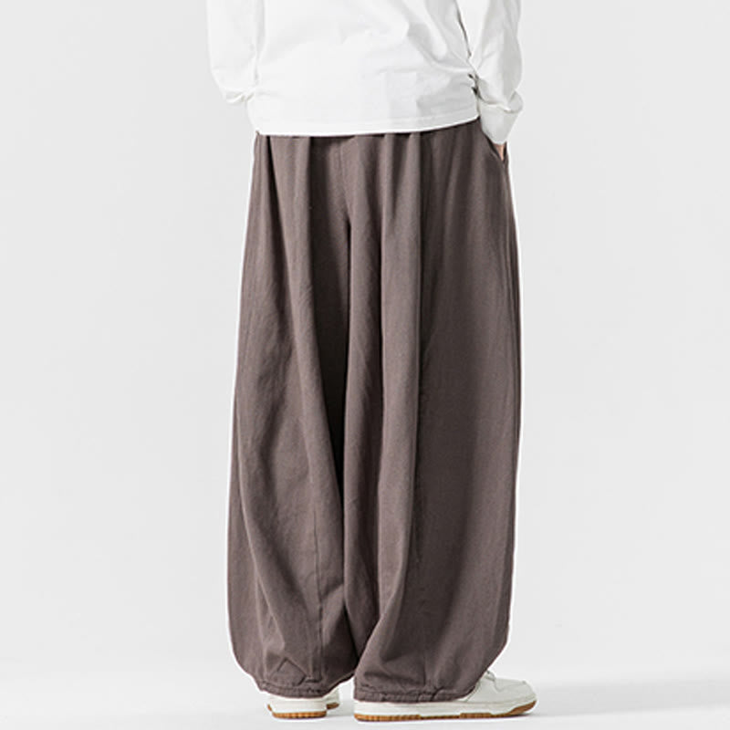 Pantaloni da uomo in cotone a gamba larga con tasche e coulisse, modello invernale Buddha Stones - image 26