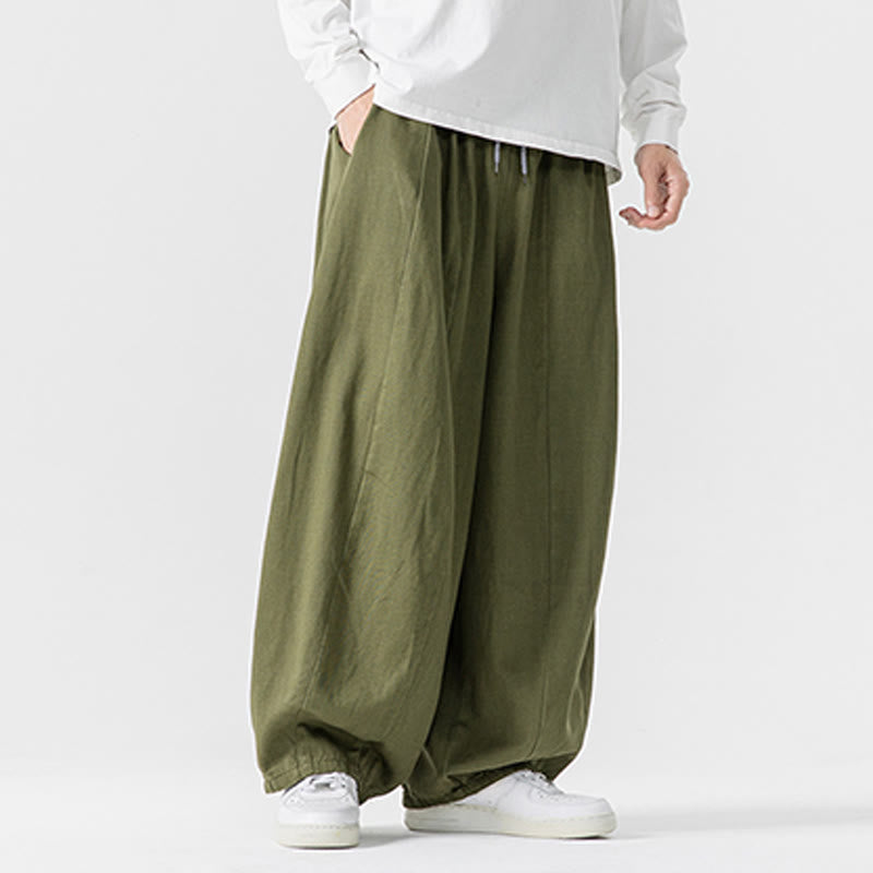 Pantaloni da uomo in cotone a gamba larga con tasche e coulisse, modello invernale Buddha Stones - image 21