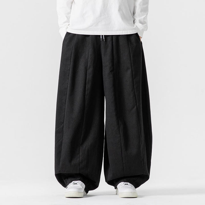 Pantaloni da uomo in cotone a gamba larga con tasche e coulisse, modello invernale Buddha Stones - Nero - US/UK/AU46, EU56 (5XL) - image 38