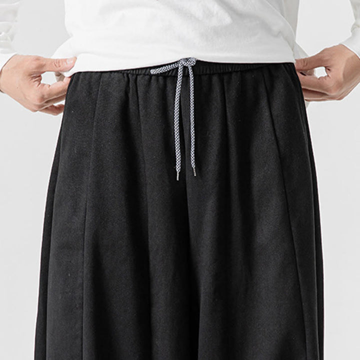 Pantaloni da uomo in cotone a gamba larga con tasche e coulisse, modello invernale Buddha Stones - image 45