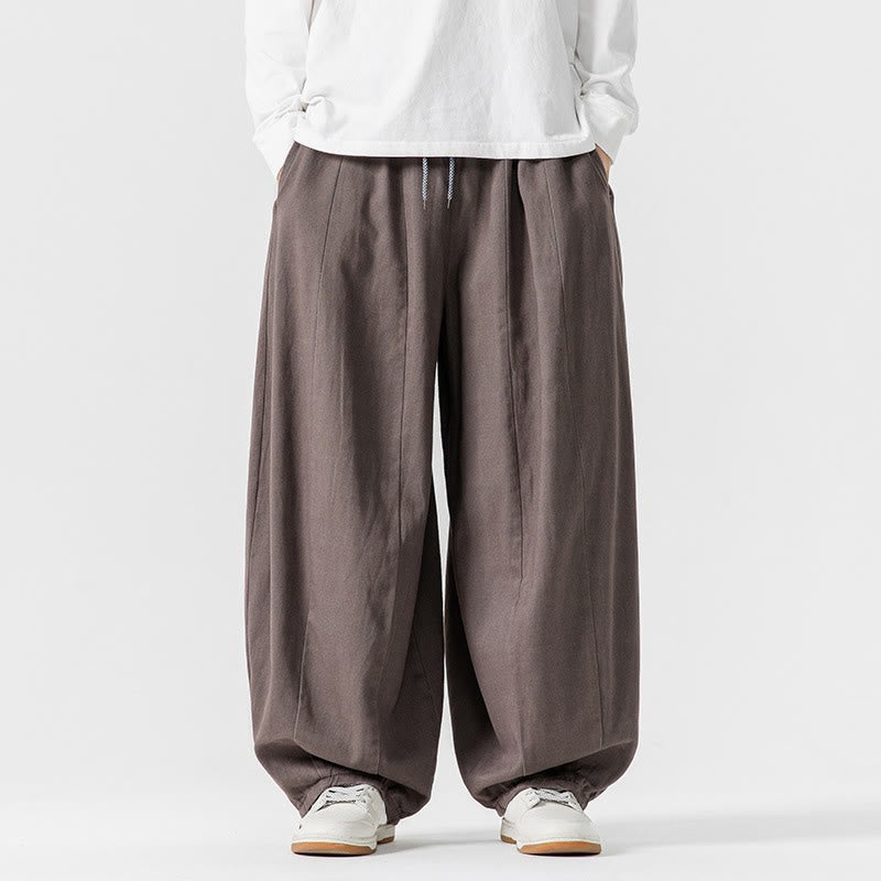 Pantaloni da uomo in cotone a gamba larga con tasche e coulisse, modello invernale Buddha Stones - Tan - US/UK/AU46, EU56 (5XL) - image 24