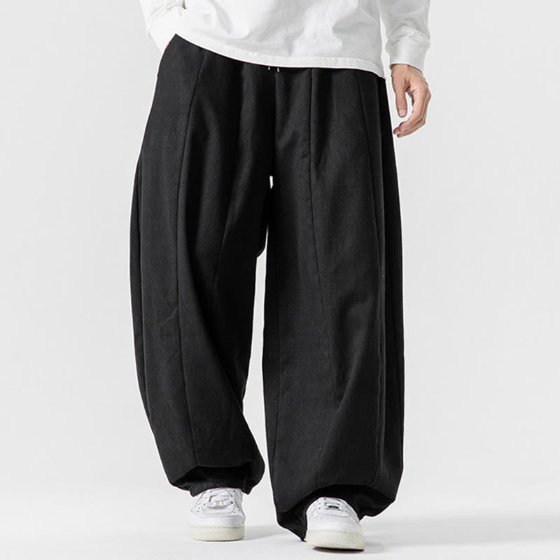 Pantaloni da uomo in cotone a gamba larga con tasche e coulisse, modello invernale Buddha Stones - image 43