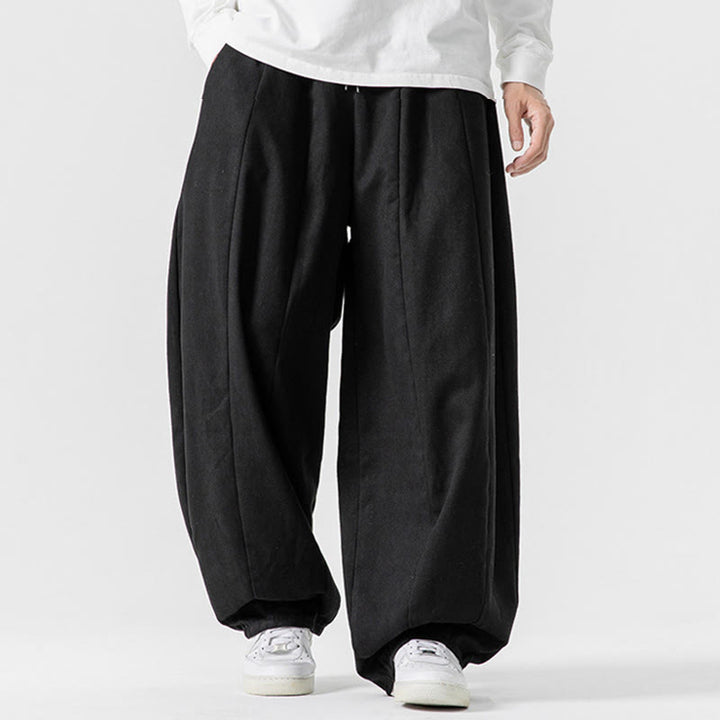 Pantaloni da uomo in cotone a gamba larga con tasche e coulisse, modello invernale Buddha Stones - image 43