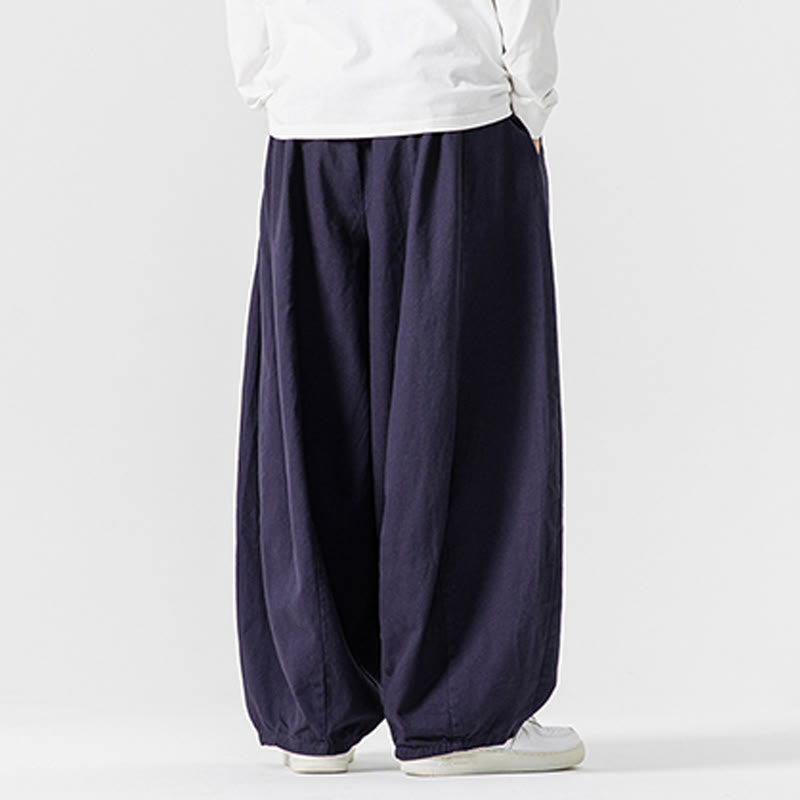 Pantaloni da uomo in cotone a gamba larga con tasche e coulisse, modello invernale Buddha Stones - image 5