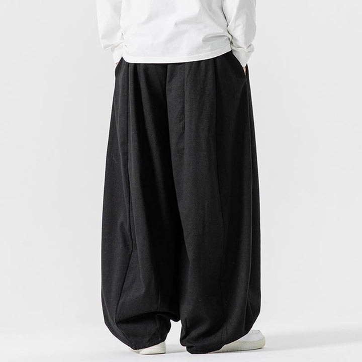 Pantaloni da uomo in cotone a gamba larga con tasche e coulisse, modello invernale Buddha Stones - image 40
