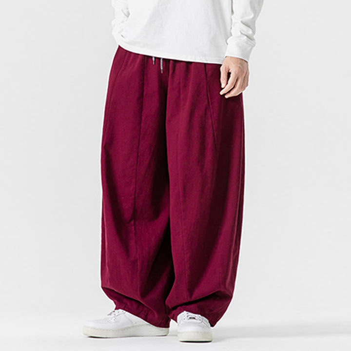 Pantaloni da uomo in cotone a gamba larga con tasche e coulisse, modello invernale Buddha Stones - image 34