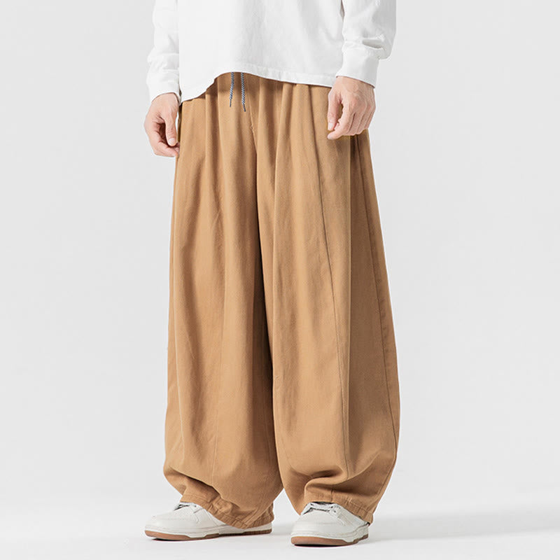 Pantaloni da uomo in cotone a gamba larga con tasche e coulisse, modello invernale Buddha Stones - image 11