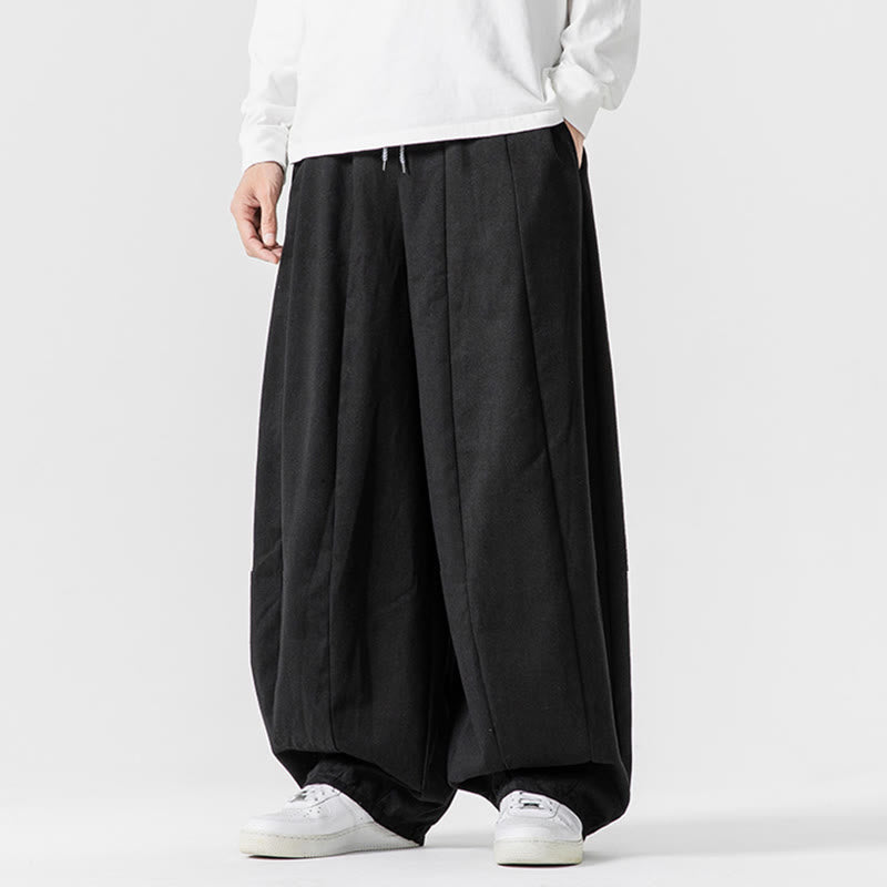 Pantaloni da uomo in cotone a gamba larga con tasche e coulisse, modello invernale Buddha Stones - image 39