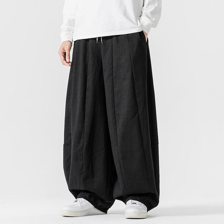 Pantaloni da uomo in cotone a gamba larga con tasche e coulisse, modello invernale Buddha Stones - image 39