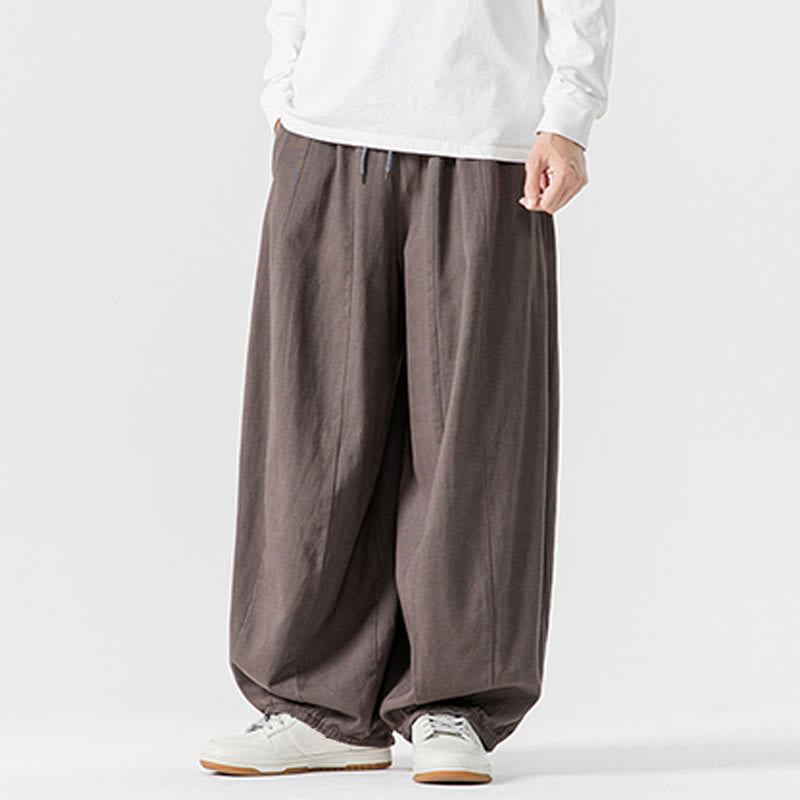 Pantaloni da uomo in cotone a gamba larga con tasche e coulisse, modello invernale Buddha Stones - image 27