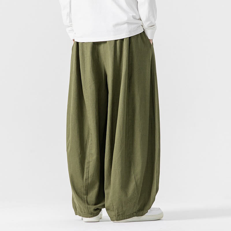 Pantaloni da uomo in cotone a gamba larga con tasche e coulisse, modello invernale Buddha Stones - image 20