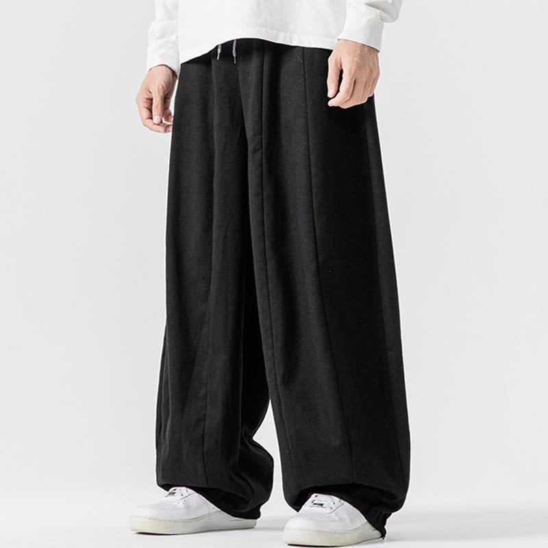 Pantaloni da uomo in cotone a gamba larga con tasche e coulisse, modello invernale Buddha Stones - image 41