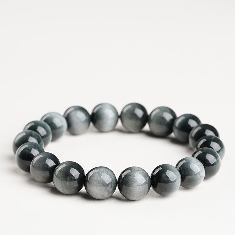 Braccialetto di perline con pietra occhio d'aquila e calma positiva Buddha Stones - Pietra Occhio d'Aquila di Grado 7A - 16-16,8 mm - image 0