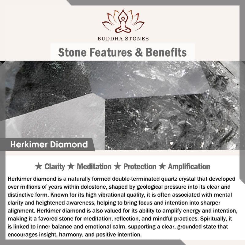 Braccialetto di meditazione con protezione e diamanti Herkimer Buddha Stones - image 4