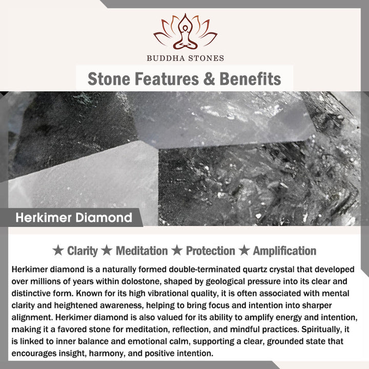 Braccialetto di meditazione con protezione e diamanti Herkimer Buddha Stones - image 4