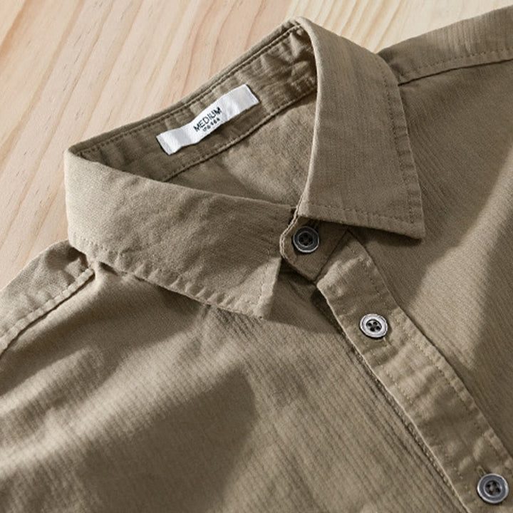 Camicia da uomo in cotone a maniche lunghe con colletto rialzato, Buddha Stones Fall Triangle Rhombus, tasca decorativa con bottoni - image 16