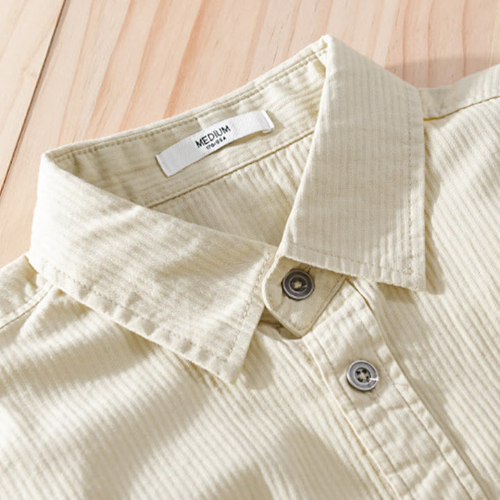 Camicia da uomo in cotone a maniche lunghe con colletto rialzato, Buddha Stones Fall Triangle Rhombus, tasca decorativa con bottoni - image 8