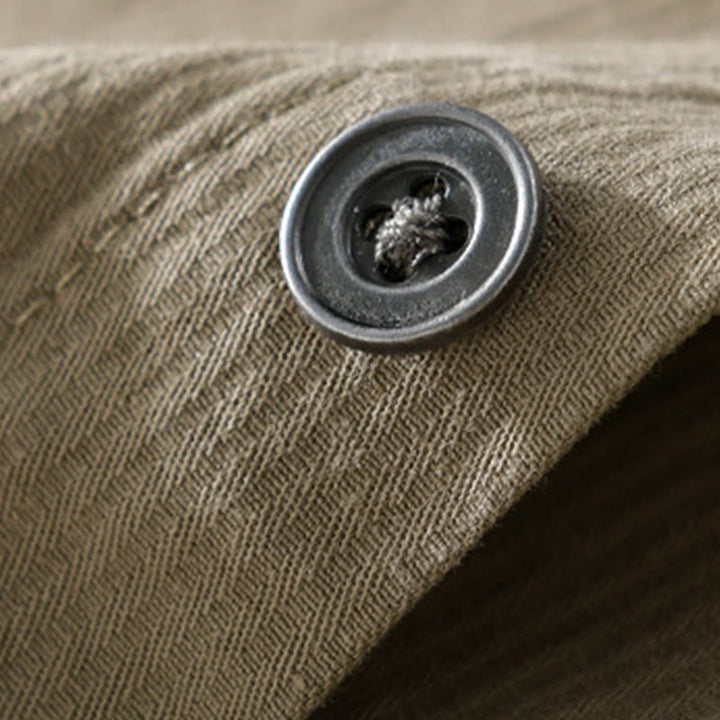 Camicia da uomo in cotone a maniche lunghe con colletto rialzato, Buddha Stones Fall Triangle Rhombus, tasca decorativa con bottoni - image 19