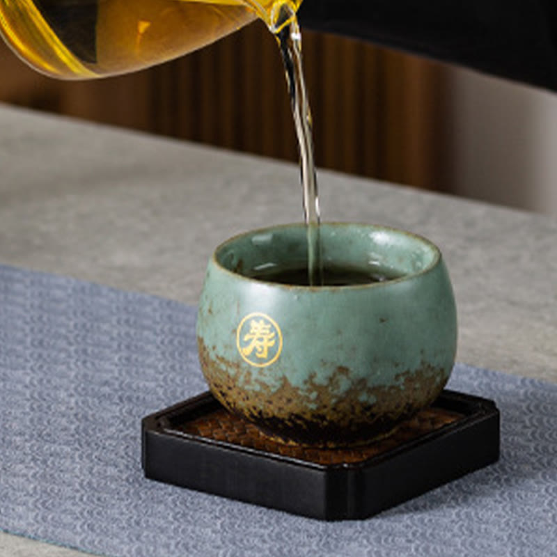 Tazza da tè in ceramica dipinta a mano con motivo Fu Buddha Stones, tazza da tè Kung Fu con scatola regalo - image 4