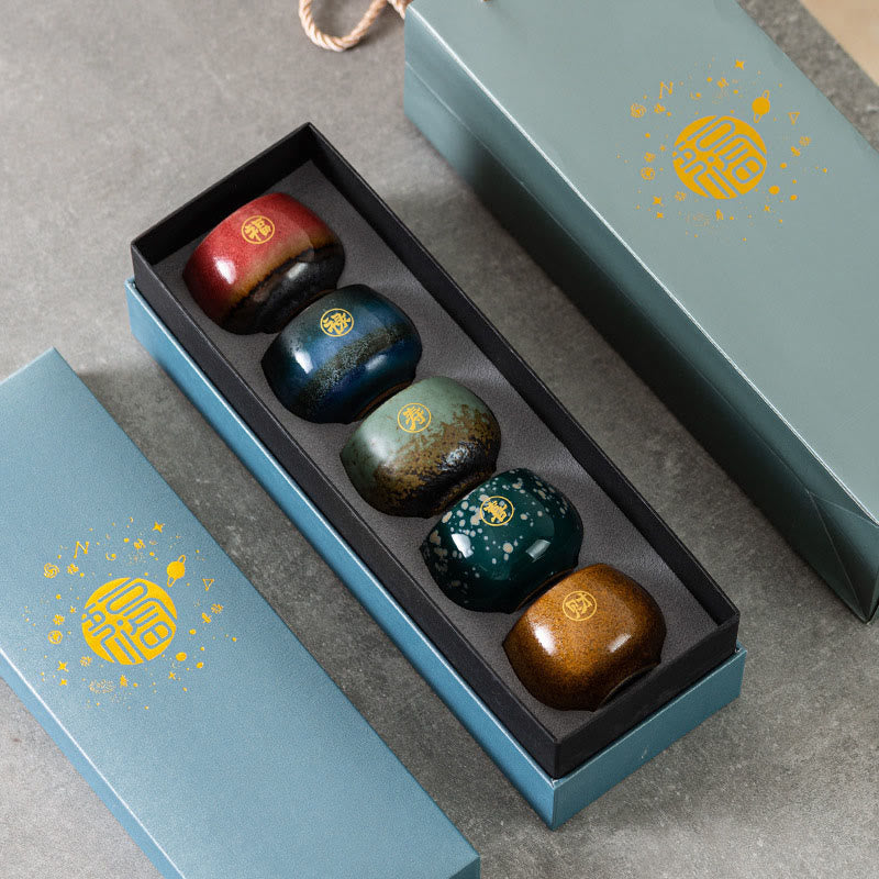 Tazza da tè in ceramica dipinta a mano con motivo Fu Buddha Stones, tazza da tè Kung Fu con scatola regalo - image 9