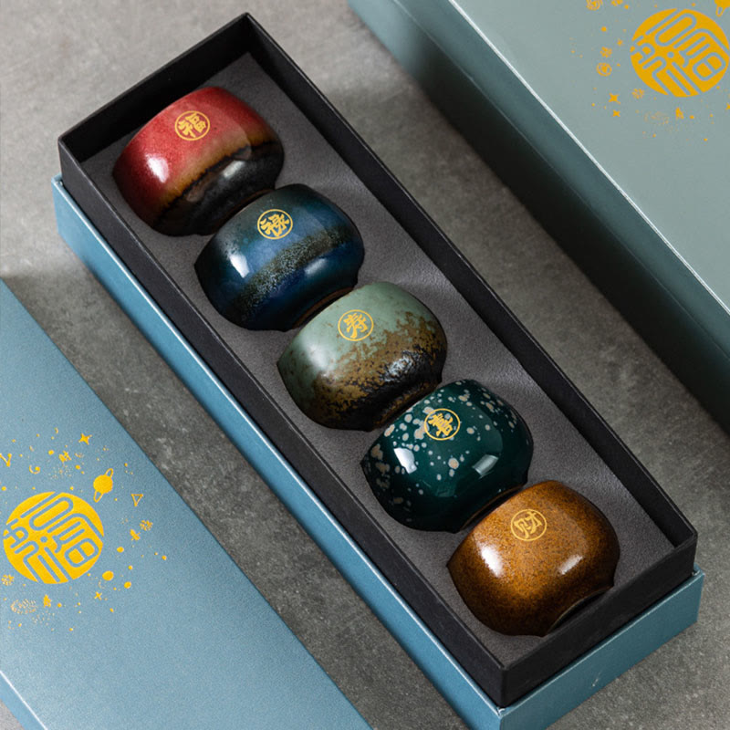 Tazza da tè in ceramica dipinta a mano con motivo Fu Buddha Stones, tazza da tè Kung Fu con scatola regalo - image 8