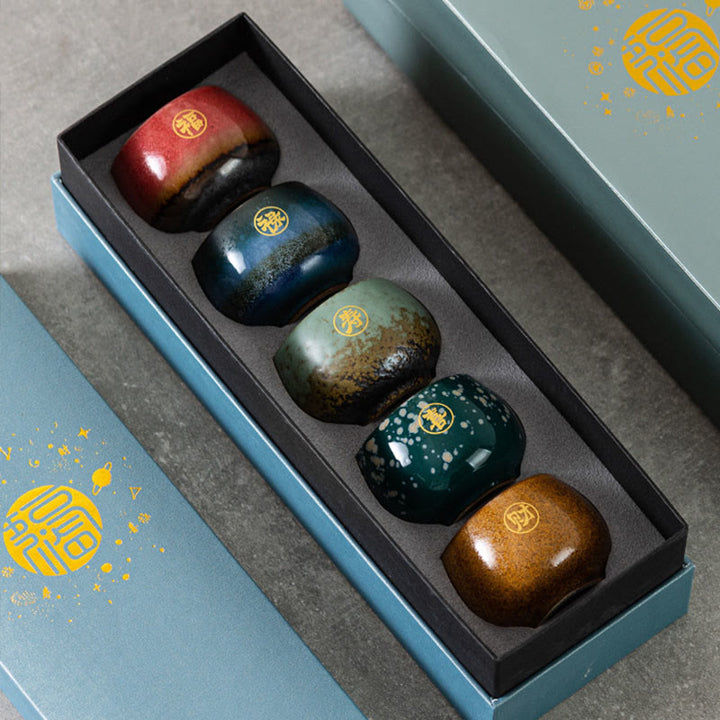 Tazza da tè in ceramica dipinta a mano con motivo Fu Buddha Stones, tazza da tè Kung Fu con scatola regalo - image 8