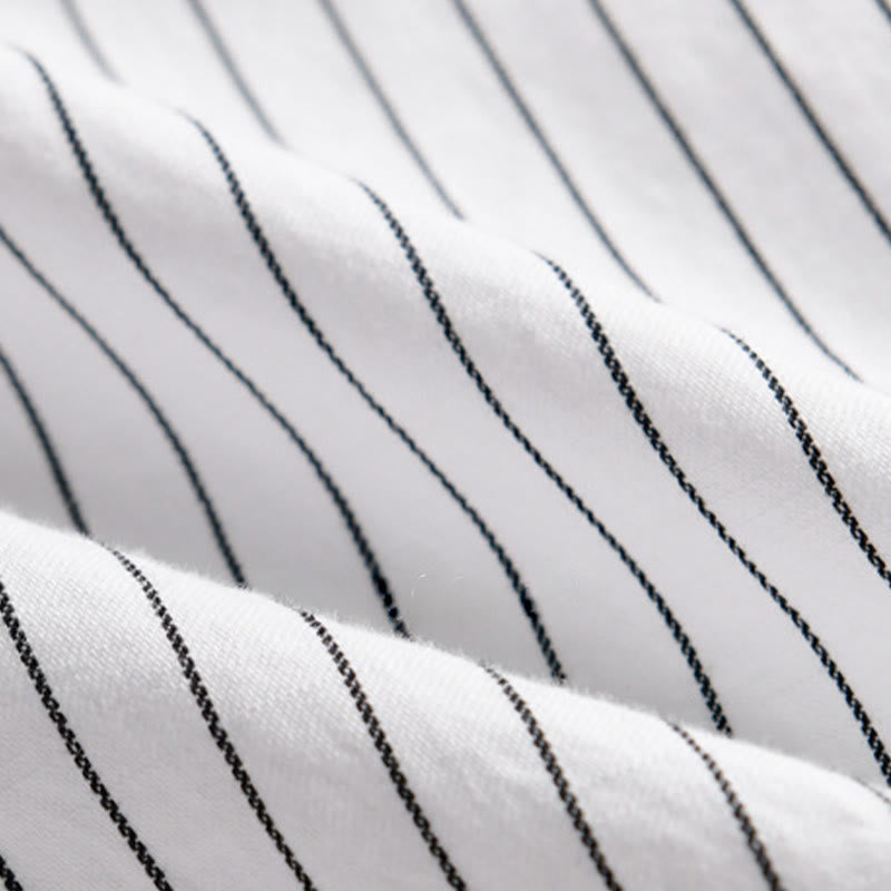 Camicia da uomo in cotone a maniche lunghe con colletto rialzato e righe 2 in 1 Buddha Stones Fall - image 9