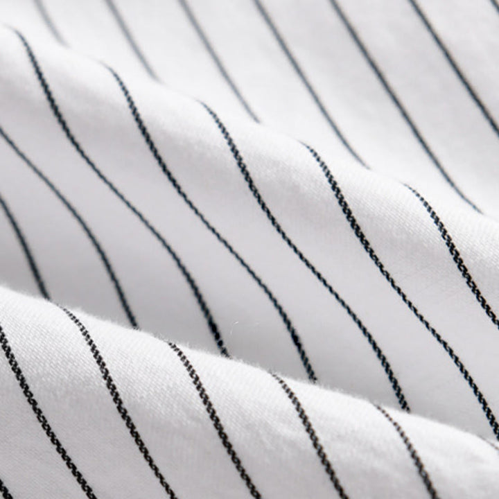 Camicia da uomo in cotone a maniche lunghe con colletto rialzato e righe 2 in 1 Buddha Stones Fall - image 9