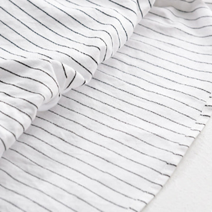 Camicia da uomo in cotone a maniche lunghe con colletto rialzato e righe 2 in 1 Buddha Stones Fall - image 7