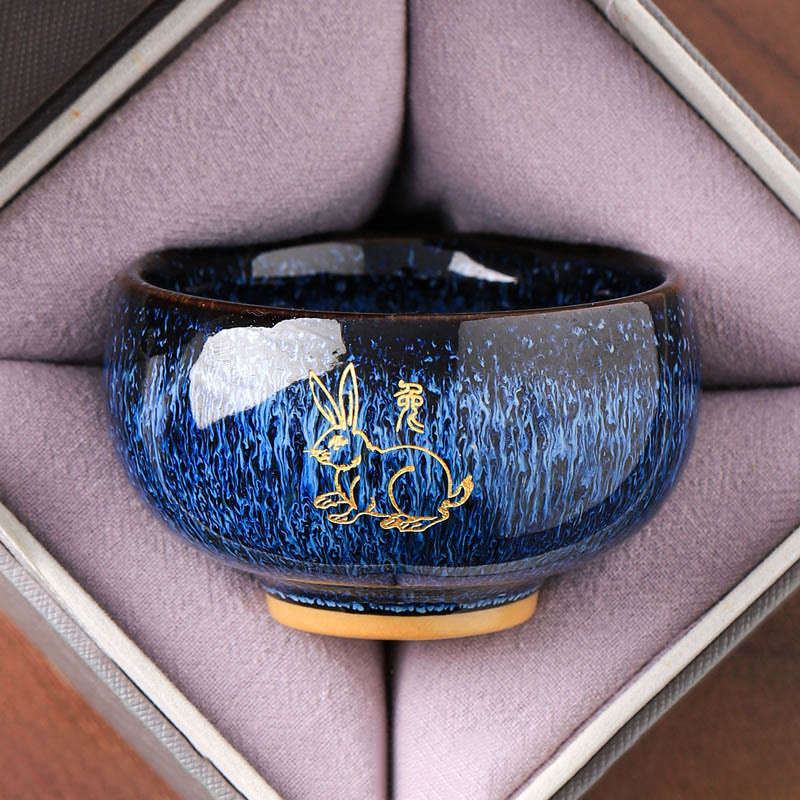 Tazza da tè in ceramica con Buddha Stones, zodiaco cinese, anno del cavallo, tazza da tè Kung Fu, 135 ml - Coniglio 7,5 cm*4,8 cm*135 ml - image 4