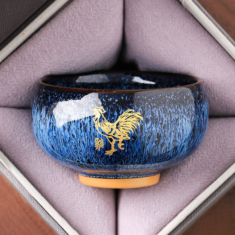 Tazza da tè in ceramica con Buddha Stones, zodiaco cinese, anno del cavallo, tazza da tè Kung Fu, 135 ml - Gallo 7,5 cm*4,8 cm*135 ml - image 9