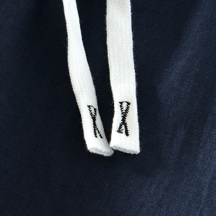 Pantaloni da uomo in lino alla caviglia con coulisse e elastico in vita, modello Buddha Stones Fall Solid, con tasche - image 20