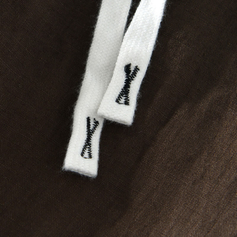 Pantaloni da uomo in lino alla caviglia con coulisse e elastico in vita, modello Buddha Stones Fall Solid, con tasche - image 14