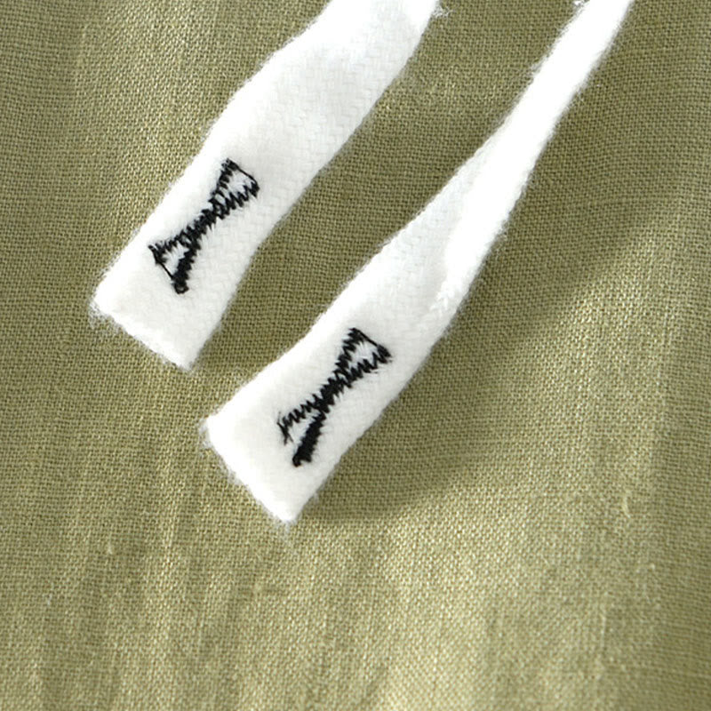 Pantaloni da uomo in lino alla caviglia con coulisse e elastico in vita, modello Buddha Stones Fall Solid, con tasche - image 22