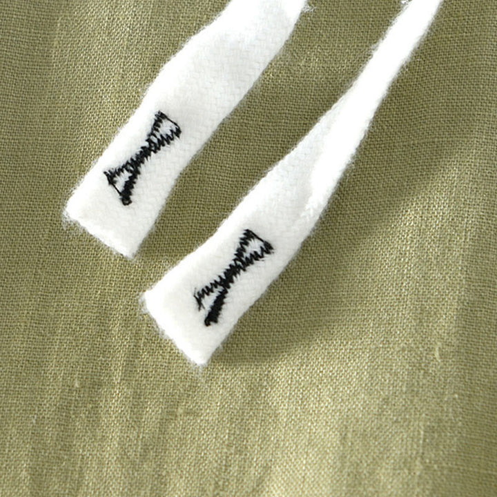 Pantaloni da uomo in lino alla caviglia con coulisse e elastico in vita, modello Buddha Stones Fall Solid, con tasche - image 22