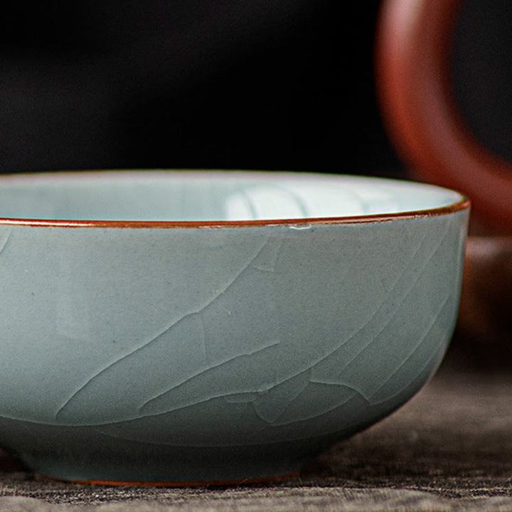 Tazza da tè in ceramica dipinta a mano con motivo Buddha Stones Koi Fish, tazza da tè Kung Fu da 50 ml - image 7