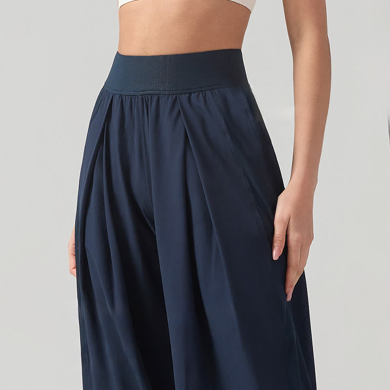 Pantaloni sportivi da yoga con tasche, a gamba larga, traspiranti, tinta unita, da donna, con Buddha Stones - image 10