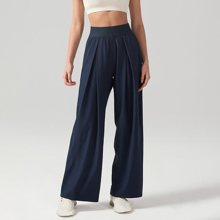 Pantaloni sportivi da yoga con tasche, a gamba larga, traspiranti, tinta unita, da donna, con Buddha Stones - image 6