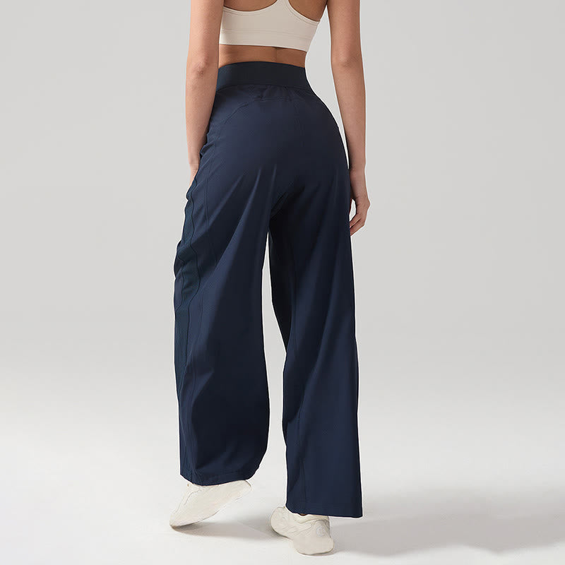 Pantaloni sportivi da yoga con tasche, a gamba larga, traspiranti, tinta unita, da donna, con Buddha Stones - image 8